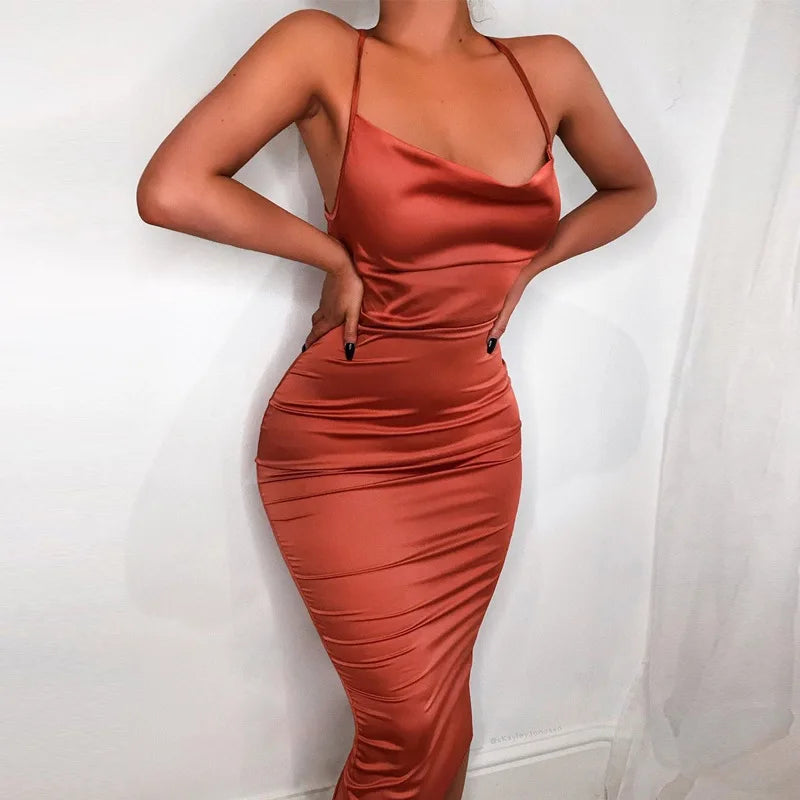 Robe d'été Longue Satinée