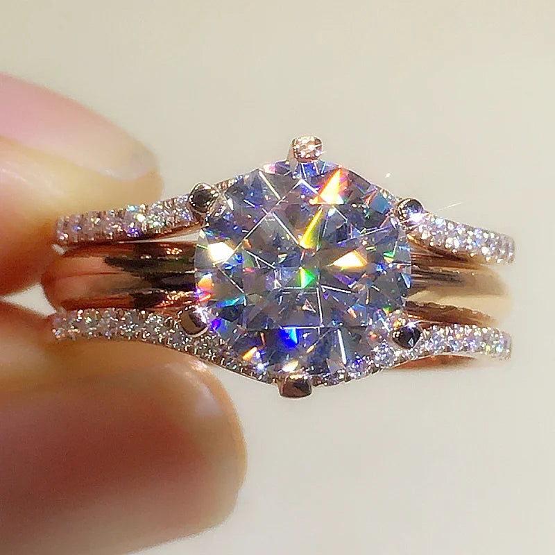 Bague Or Rose diamanté
